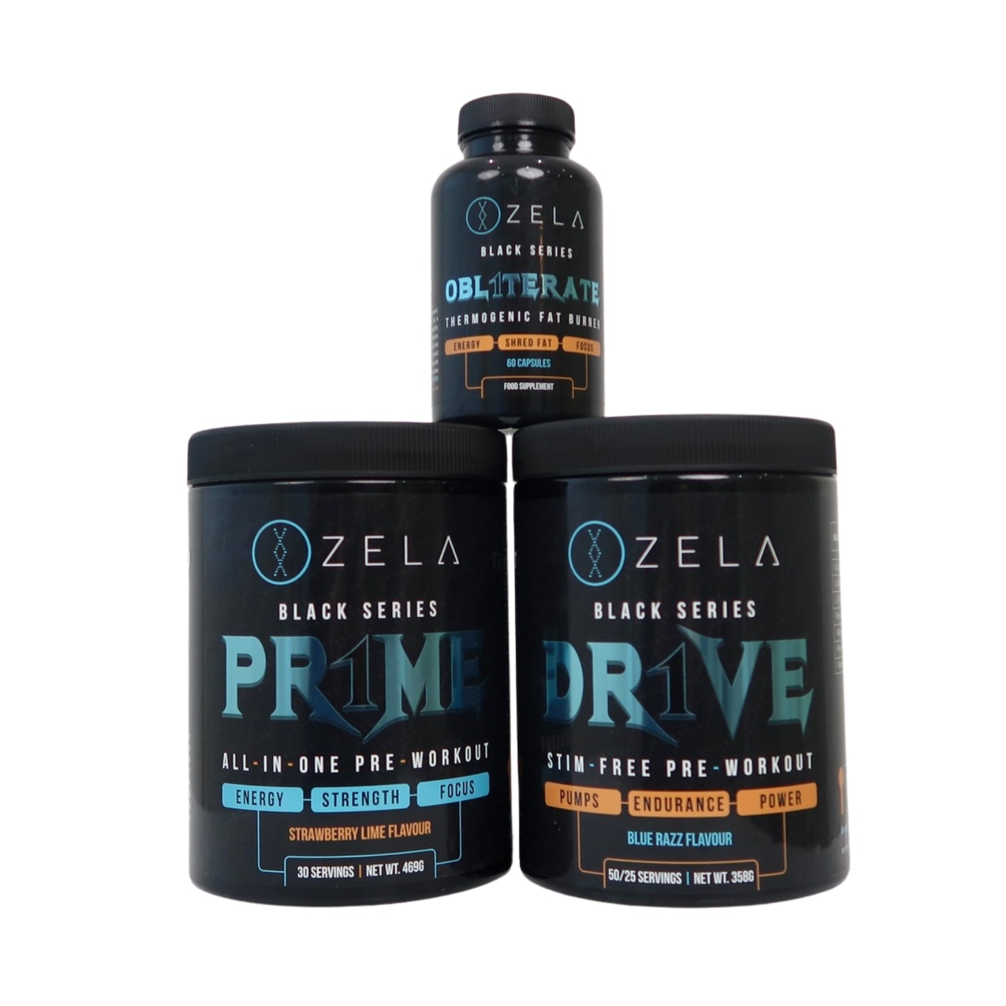 Zela PR1ME, DR1VE & OBL1TERATE Combo Black Series